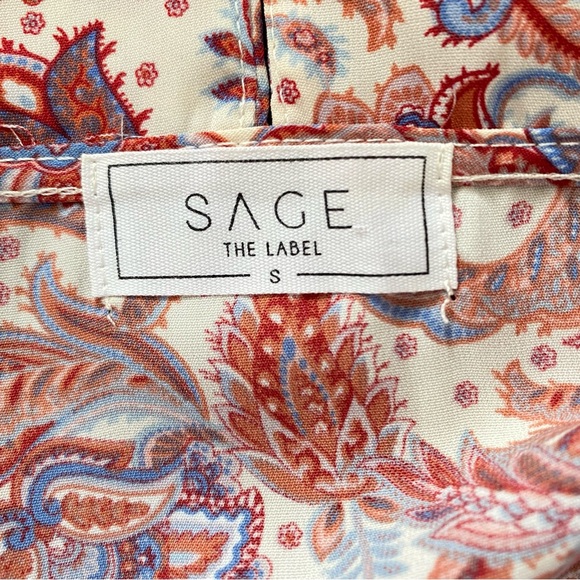 Sage The Label Small Red & Blue Paisley Summer Dress - Picture 5 of 7